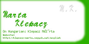 marta klepacz business card